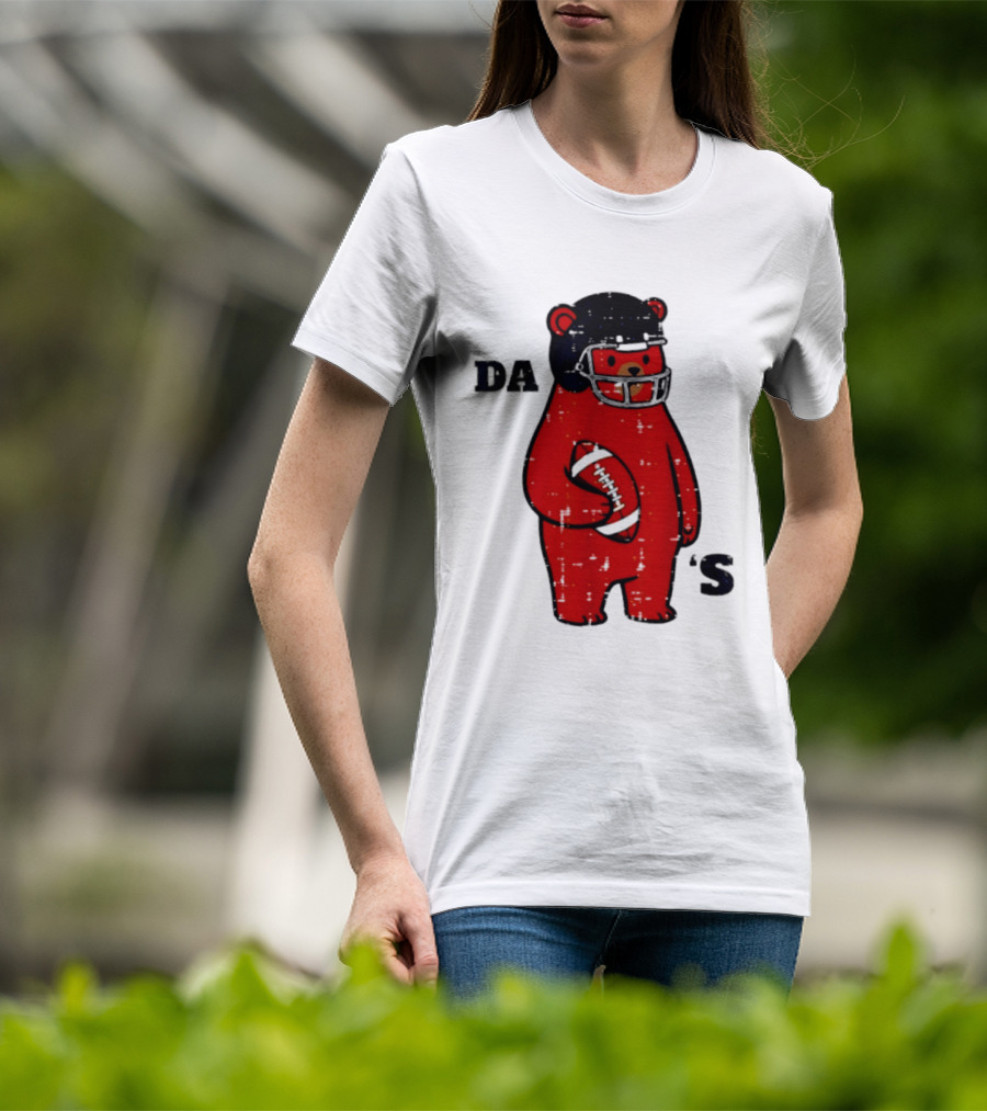 Da Bears Football Bear Helmet Holding Football T-Shirt