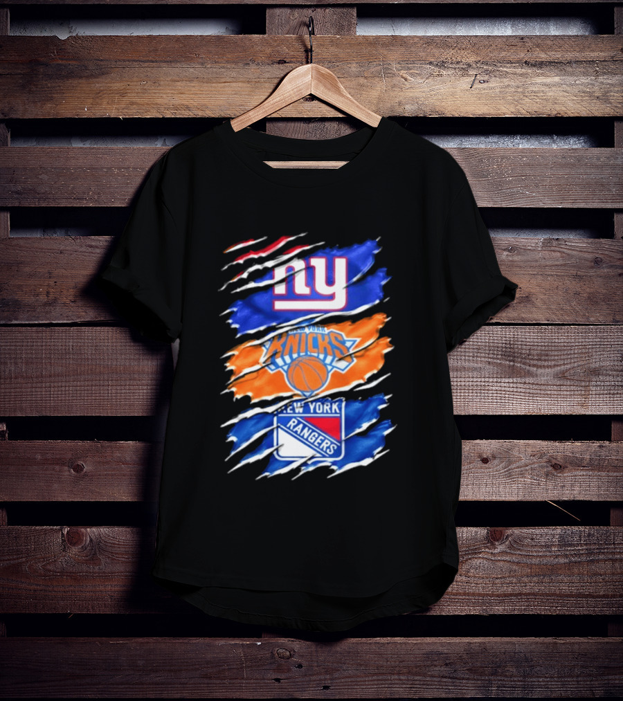 New York Giants Knicks Rangers Mashup Sports Fan Favorite T-Shirt