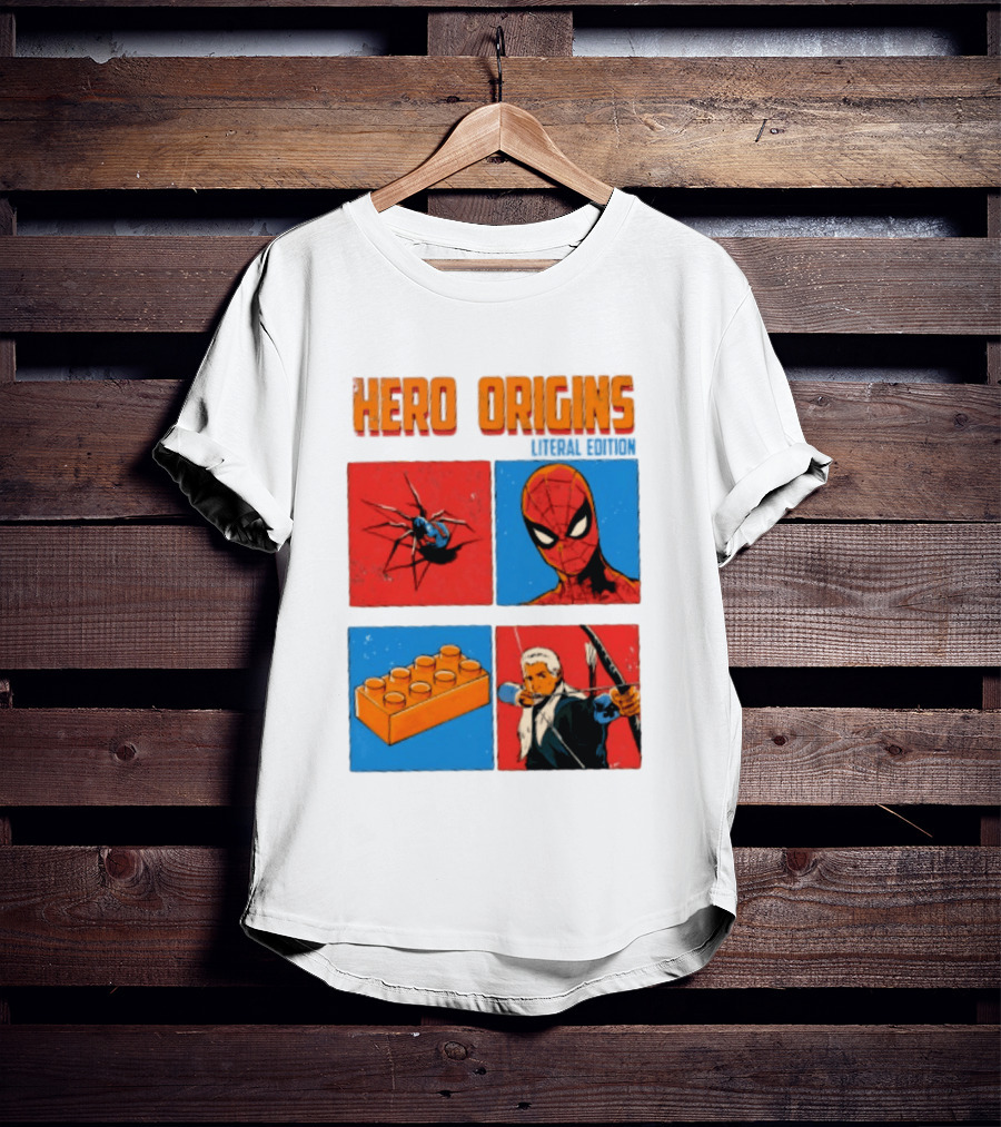 Hero Origins Spider Man Literal Edition Block Archer Spider T-Shirt
