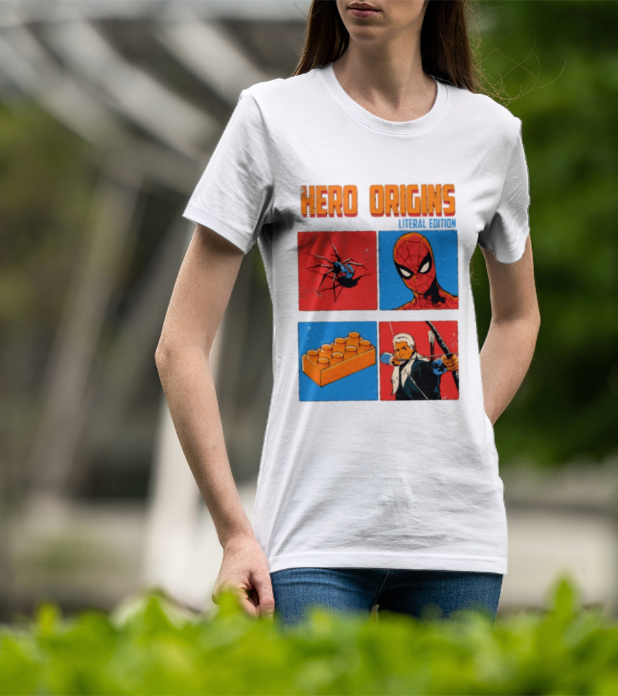 Hero Origins Spider Man Literal Edition Block Archer Spider T-Shirt