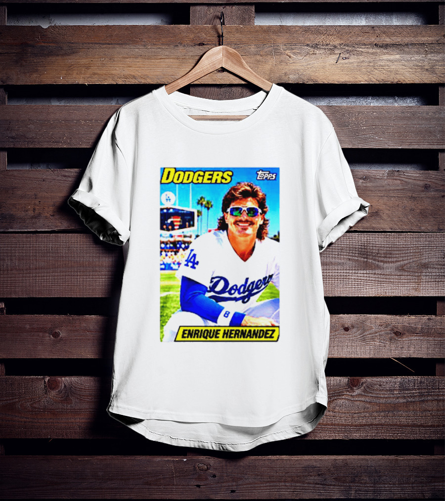 Dodgers Enrique Hernandez Topps Trading Card T-Shirt