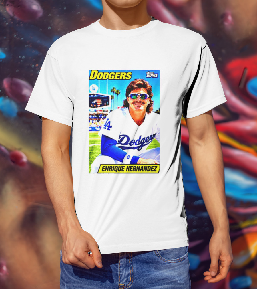 Dodgers Enrique Hernandez Topps Trading Card T-Shirt