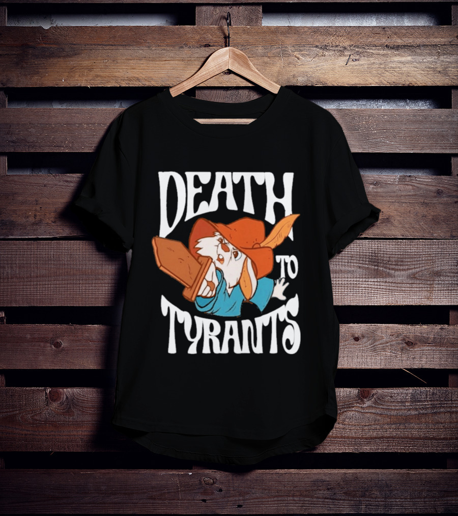Skippy Rabbit Death To Tyrants Fearless Revolution Cartoon Rabbit T-Shirt
