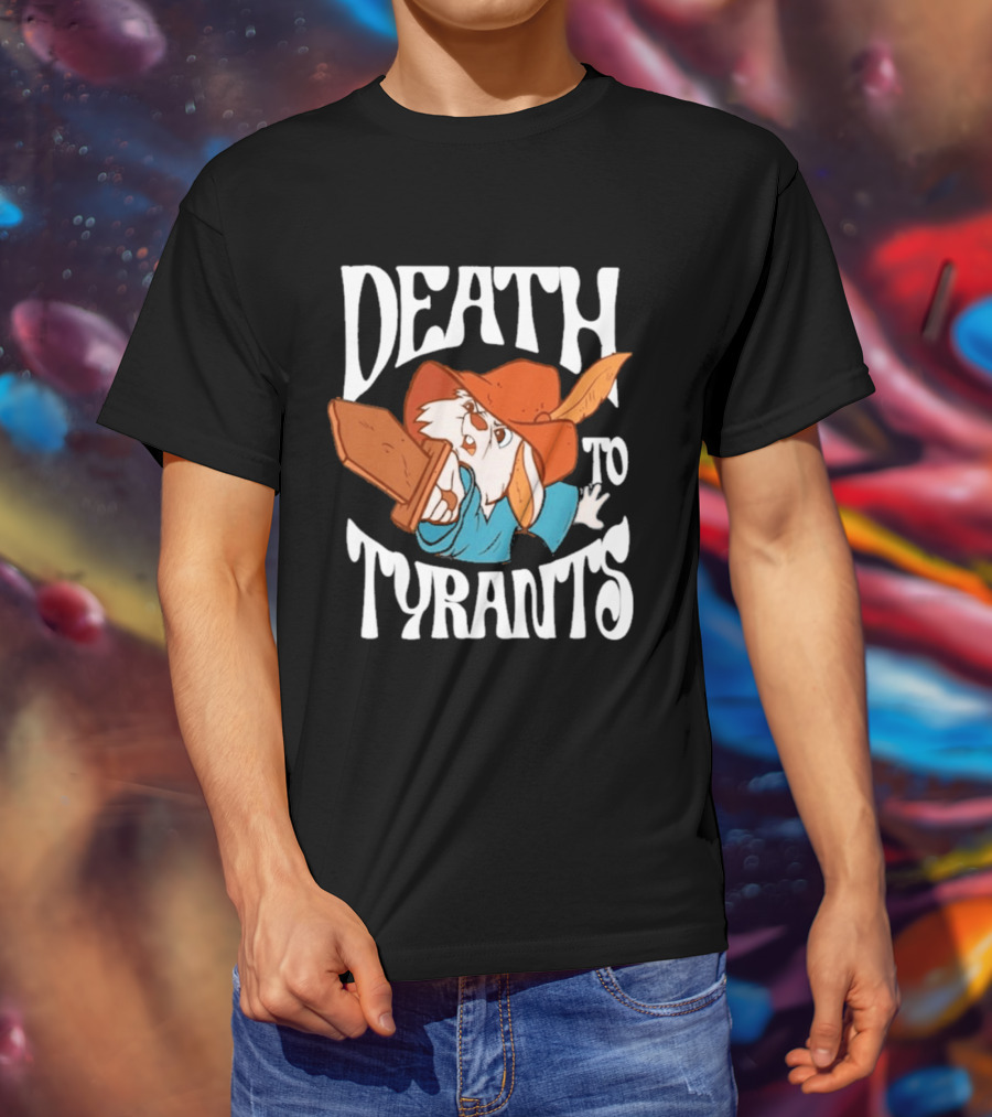 Skippy Rabbit Death To Tyrants Fearless Revolution Cartoon Rabbit T-Shirt