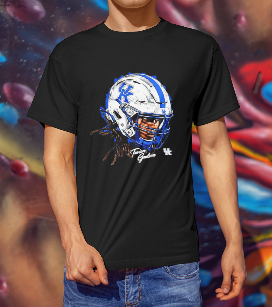 Tavion Gadson Kentucky Wildcats NCAA Football Helmet Head Swag T-Shirt
