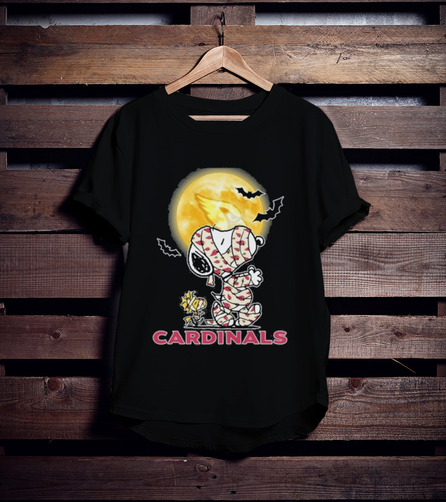 Arizona Cardinals Snoopy Woodstock Halloween Holiday 2026 Moon Bats T-Shirt