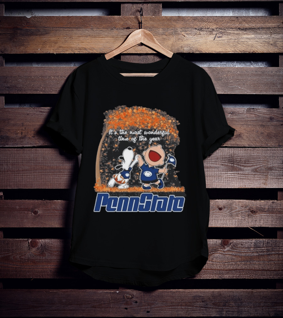 Penn State Nittany Lions Snoopy Charlie Brown Dancing It's The Most Wonderful Time Of The Year T-Shirt