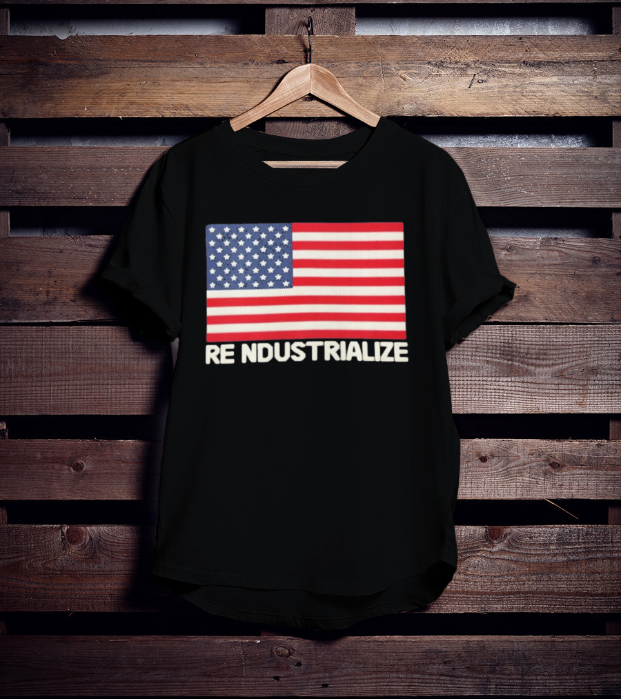 Reindustrialize United States Flag Stars And Stripes T-Shirt