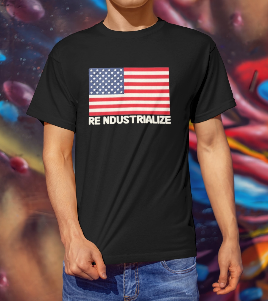 Reindustrialize United States Flag Stars And Stripes T-Shirt