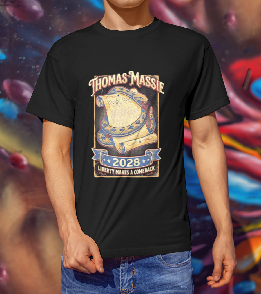 Thomas Massie 2028 Liberty Makes A Comeback We The People Snake T-Shirt