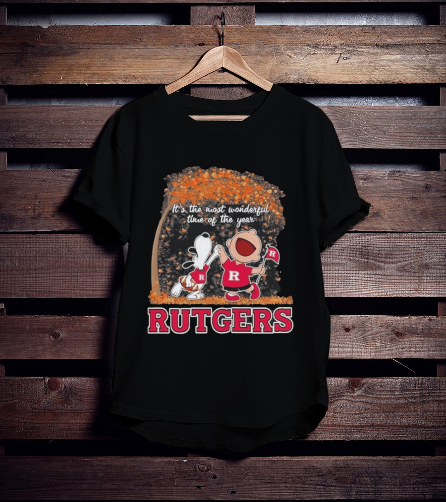 Rutgers Scarlet Knights Snoopy Charlie Brown It's The Most Wonderful Time Of The Year 2026 T-Shirt
