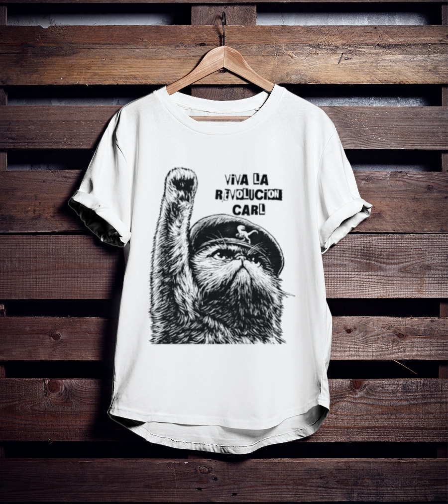 Viva La Revolución Carl Revolutionary Cat Uplifted Paw T-Shirt