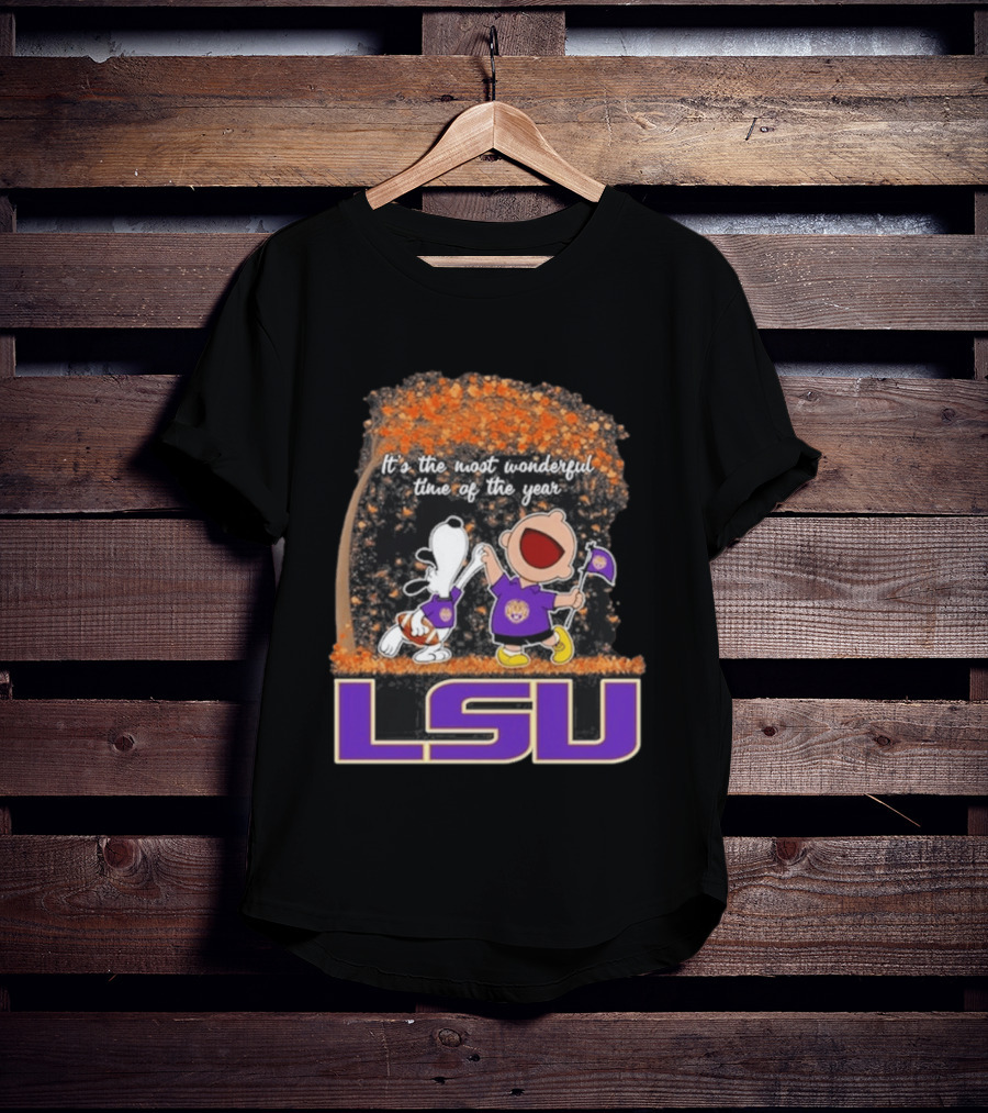 LSU Tigers Snoopy Charlie Brown 2026 Most Wonderful Time T-Shirt