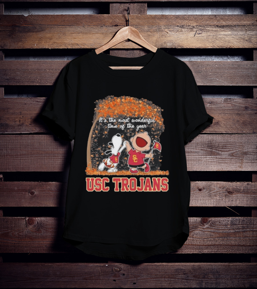 USC Trojans Snoopy Charlie Brown Dancing 2026 Most Wonderful Time Of The Year T-Shirt