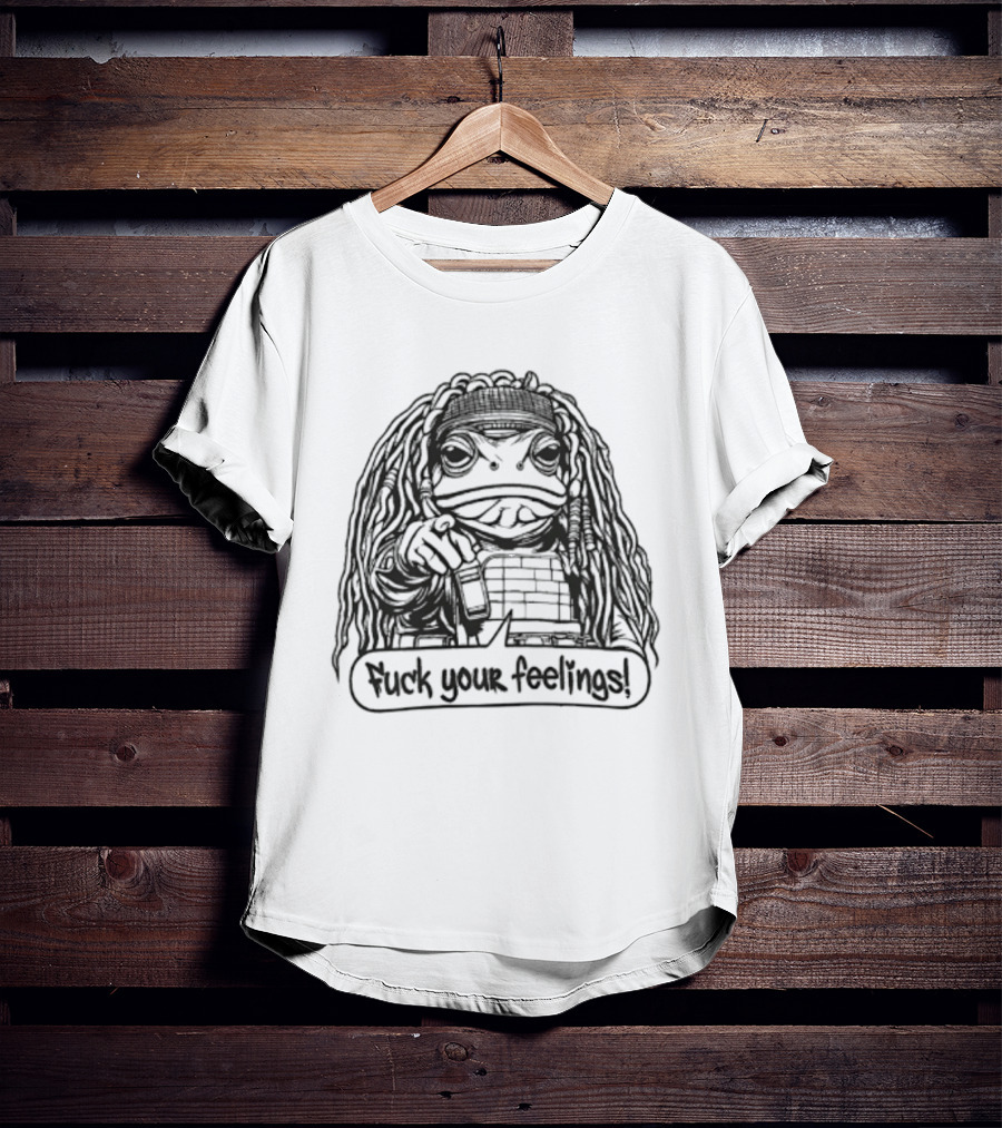 Gangster Frog Expression With Long Hair And Pointing Hand T-Shirt
