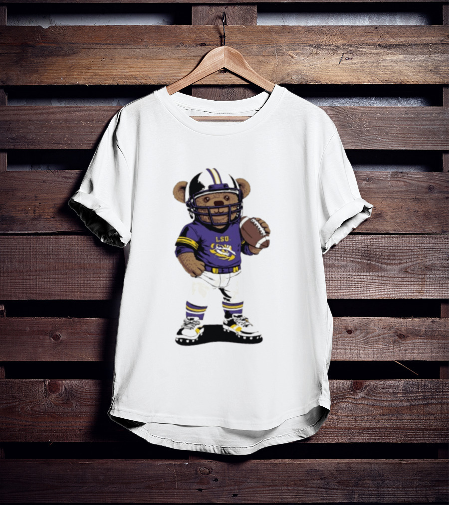 LSU Tigers 2026 NCAA Teddy Bear Football Player In Purple Uniform T-Shirt