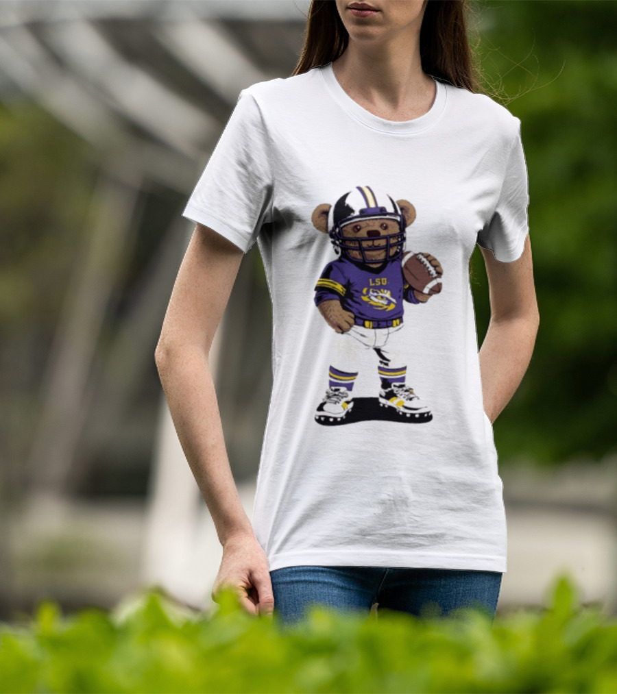 LSU Tigers 2026 NCAA Teddy Bear Football Player In Purple Uniform T-Shirt