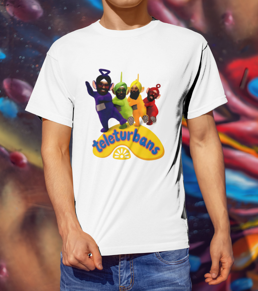 Teleturbans Teletubbies Sikh Turban Characters T-Shirt
