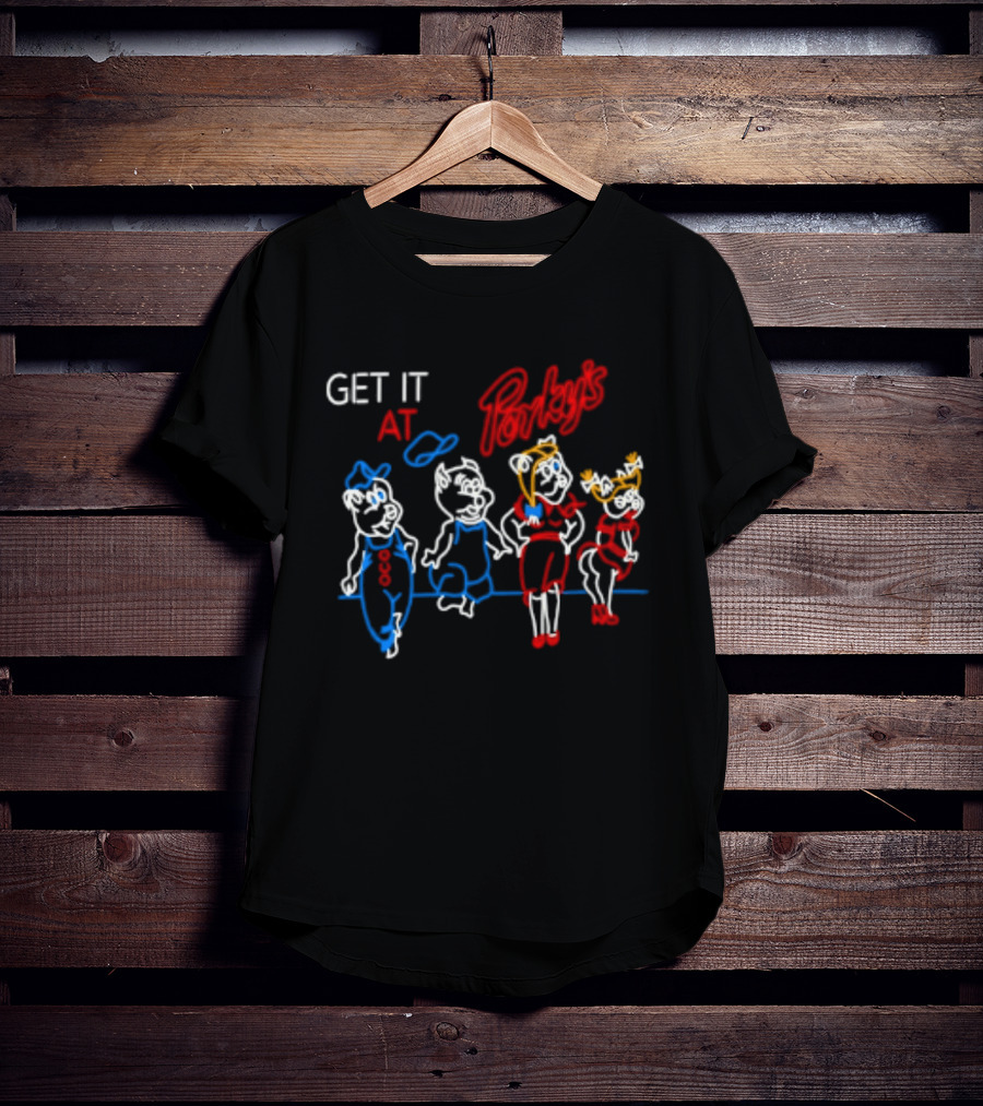GET IT AT PORKY'S 80s MOVIE NEON SIGN CHARACTERS T-Shirt