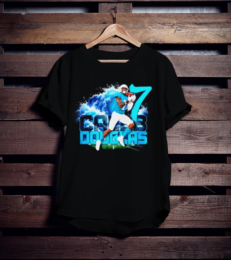 Caleb Douglas Miami Dolphins Tidal Wave Football Player Number 7 T-Shirt