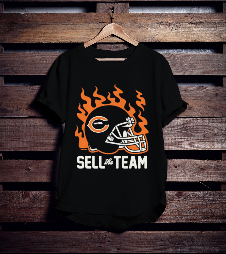 Chicago Bears Sell The Team Flaming Helmet T-Shirt