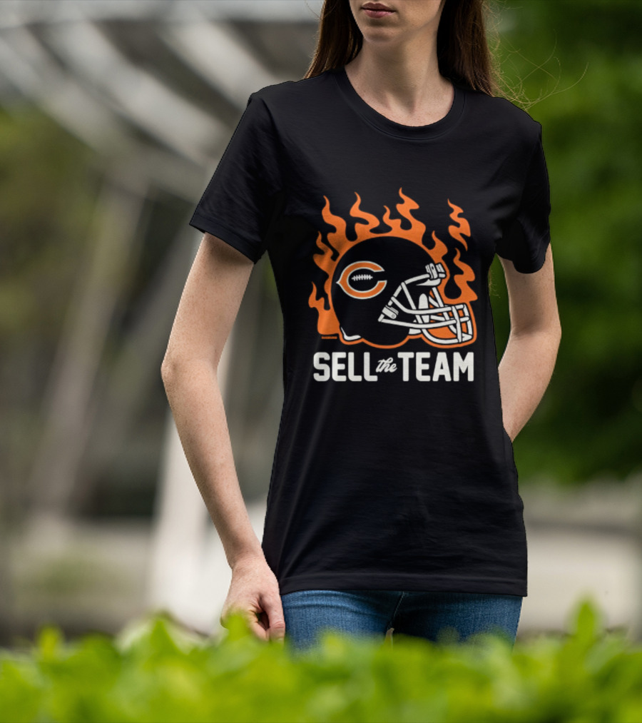 Chicago Bears Sell The Team Flaming Helmet T-Shirt