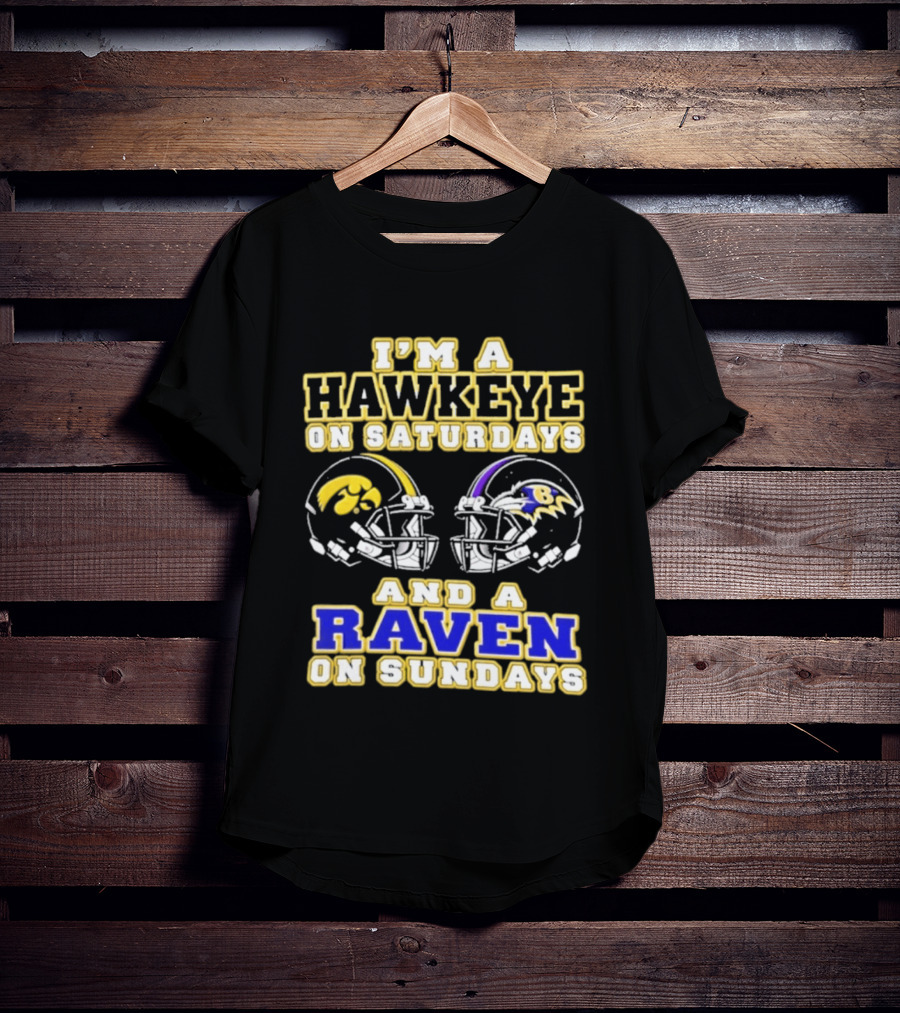 I'm A Hawkeye On Saturdays And A Raven On Sundays 2026 Helmet T-Shirt