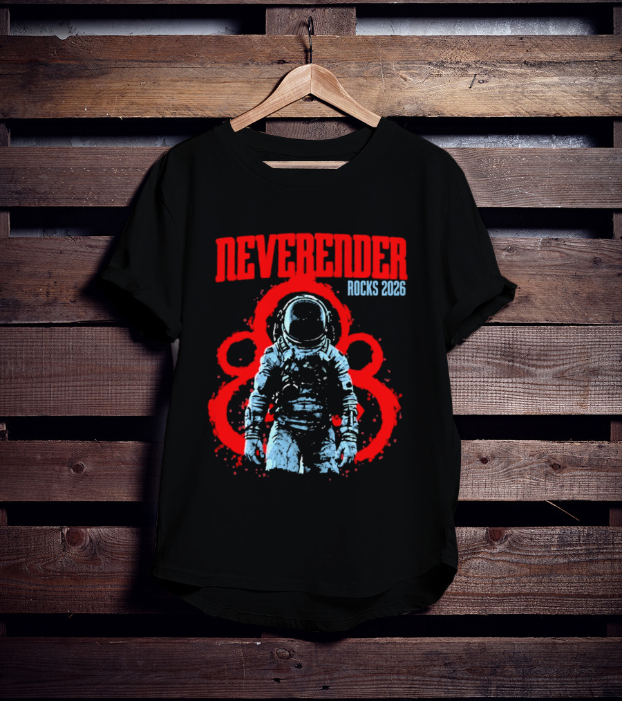 Neverender Rocks 2026 Astronaut Coheed Cambria Red Circles T-Shirt
