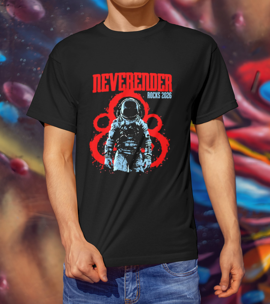 Neverender Rocks 2026 Astronaut Coheed Cambria Red Circles T-Shirt