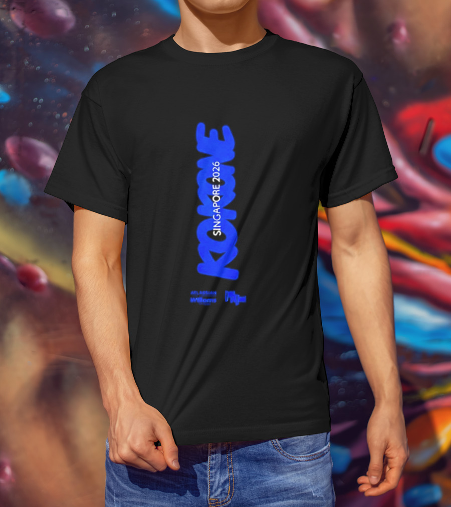 Kokone Singapore 2026 Atlassian Williams Blue Vertical T-Shirt