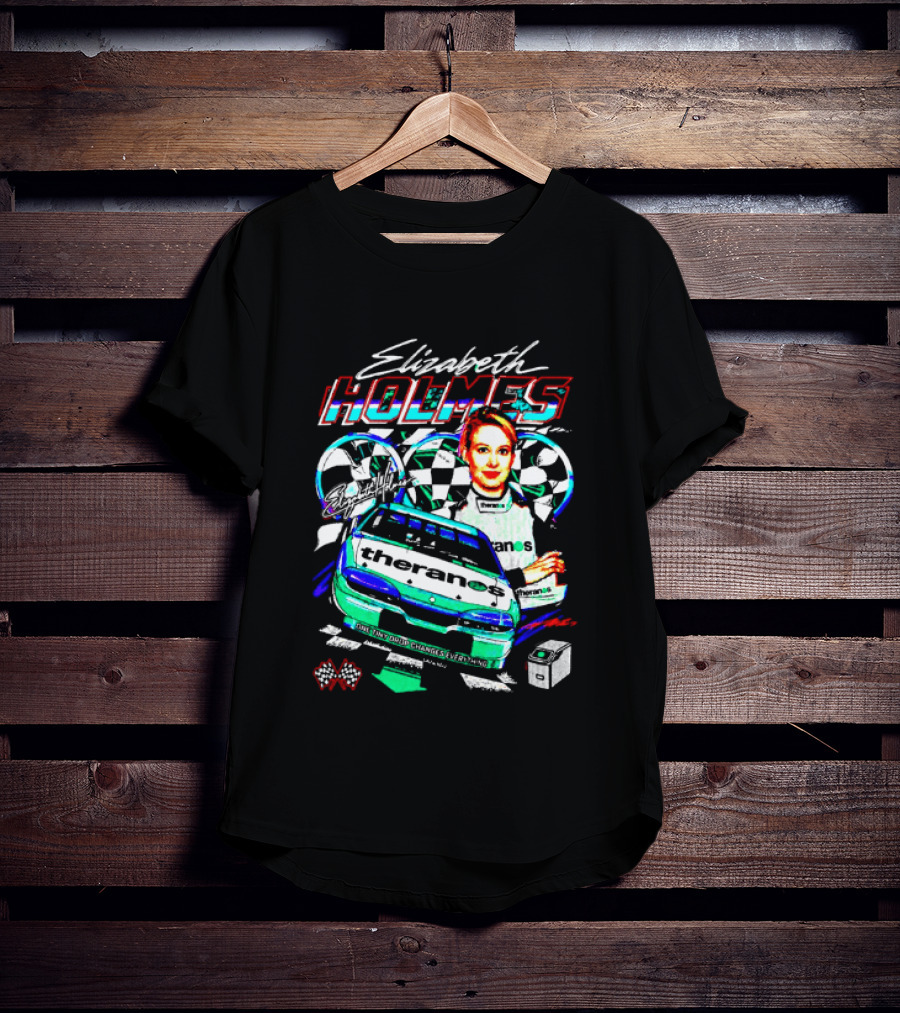 Elizabeth Holmes Theranos Racing Checkered Flag Bootleg T-Shirt