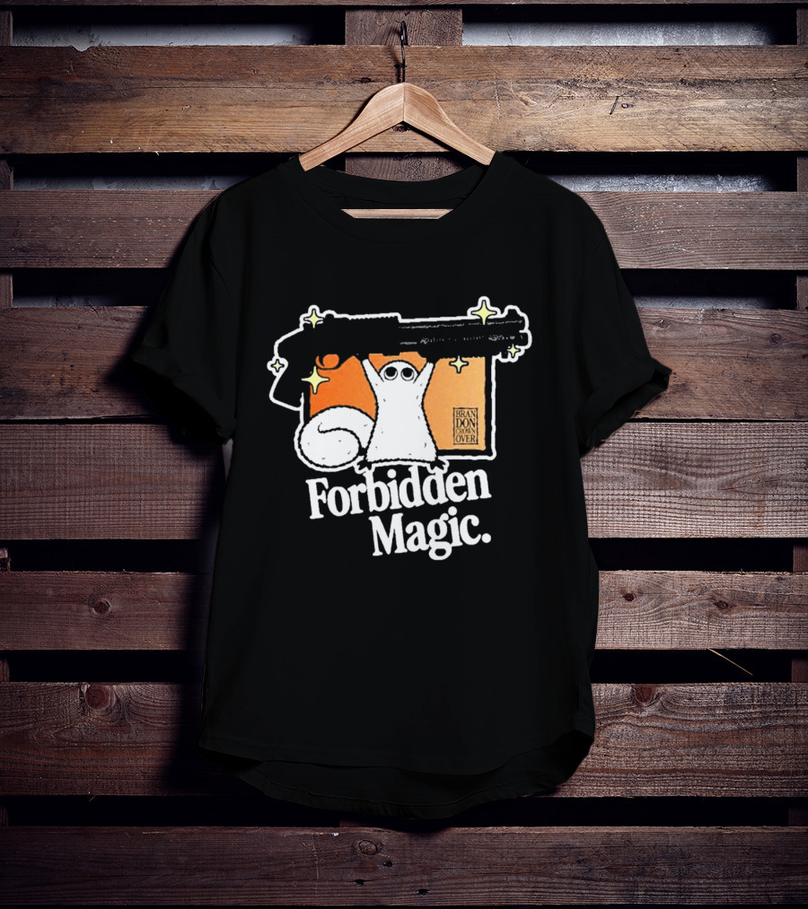 Forbidden Magic Ghost With Shotgun And Sparkles T-Shirt