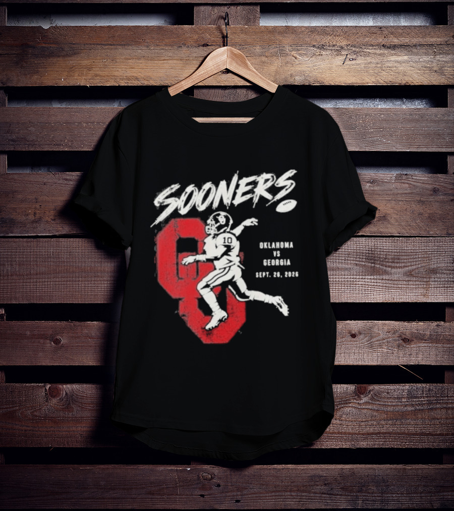 Oklahoma Sooners Vs Georgia Bulldogs Sept 26 2026 Football Matchup T-Shirt