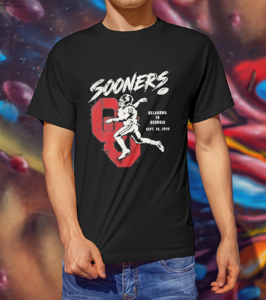 Oklahoma Sooners Vs Georgia Bulldogs Sept 26 2026 Football Matchup T-Shirt