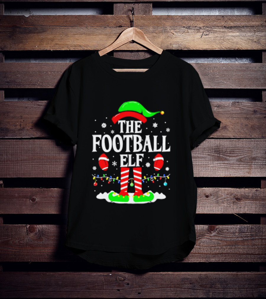 The Football Elf Christmas Holiday Festive Sports Magic T-Shirt