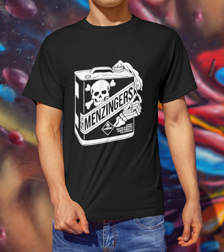 Menzingers Danger Skull Warning You Are Burning Everything To The Ground T-Shirt