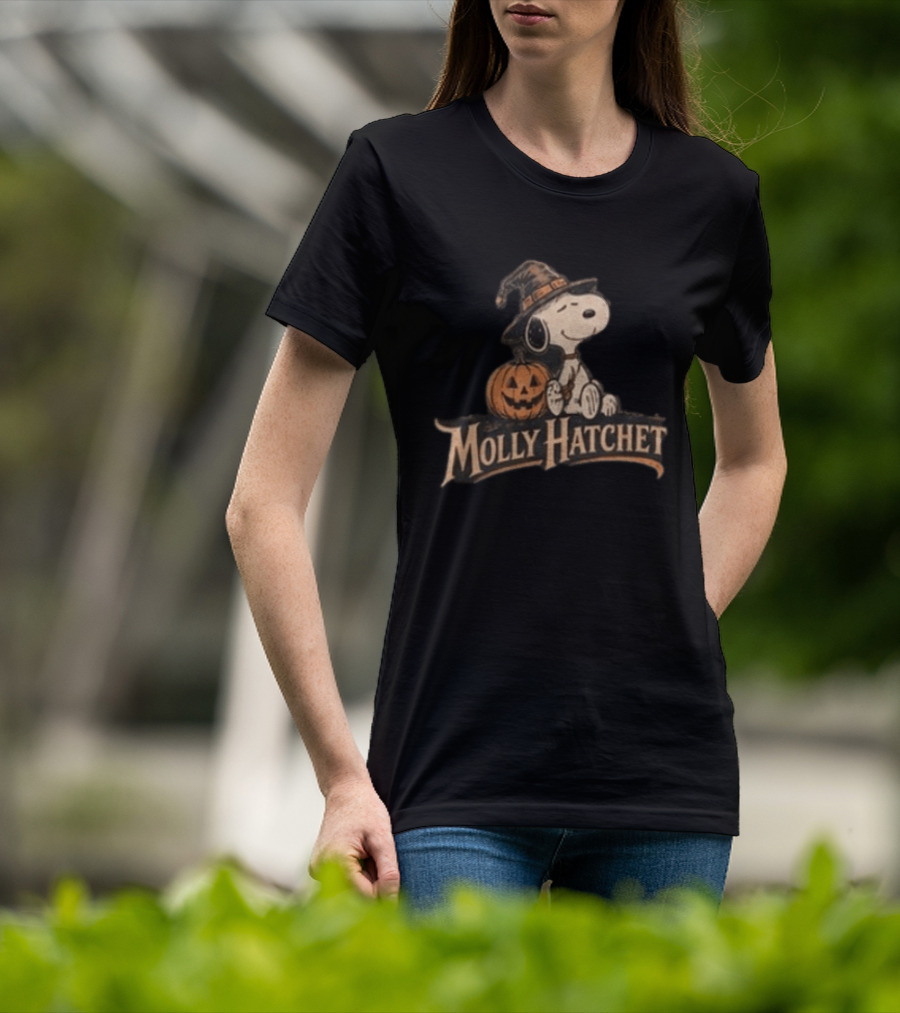 Molly Hatchet Snoopy Witchin Through The Pines Halloween Pumpkin T-Shirt