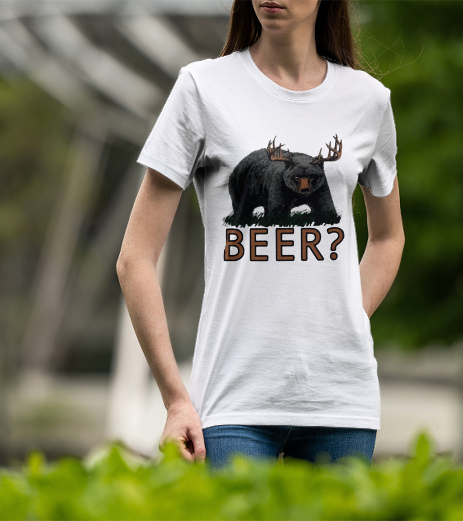 Bear With Antlers Beer T-Shirt