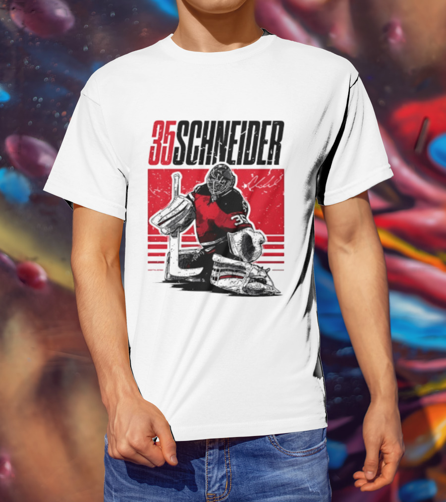 35 Schneider New Jersey Devils Hockey Player Starter T-Shirt