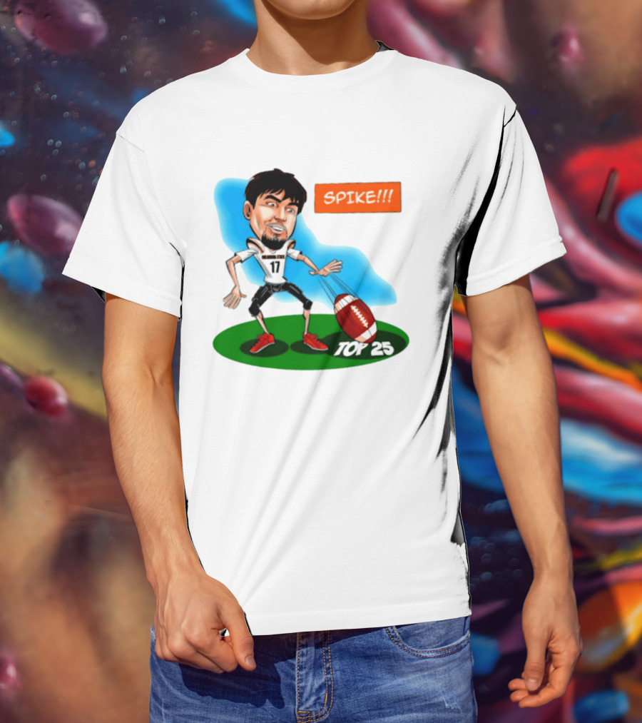 Drew Mestemaker Oklahoma State Football Spike Top 25 Player Caricature T-Shirt