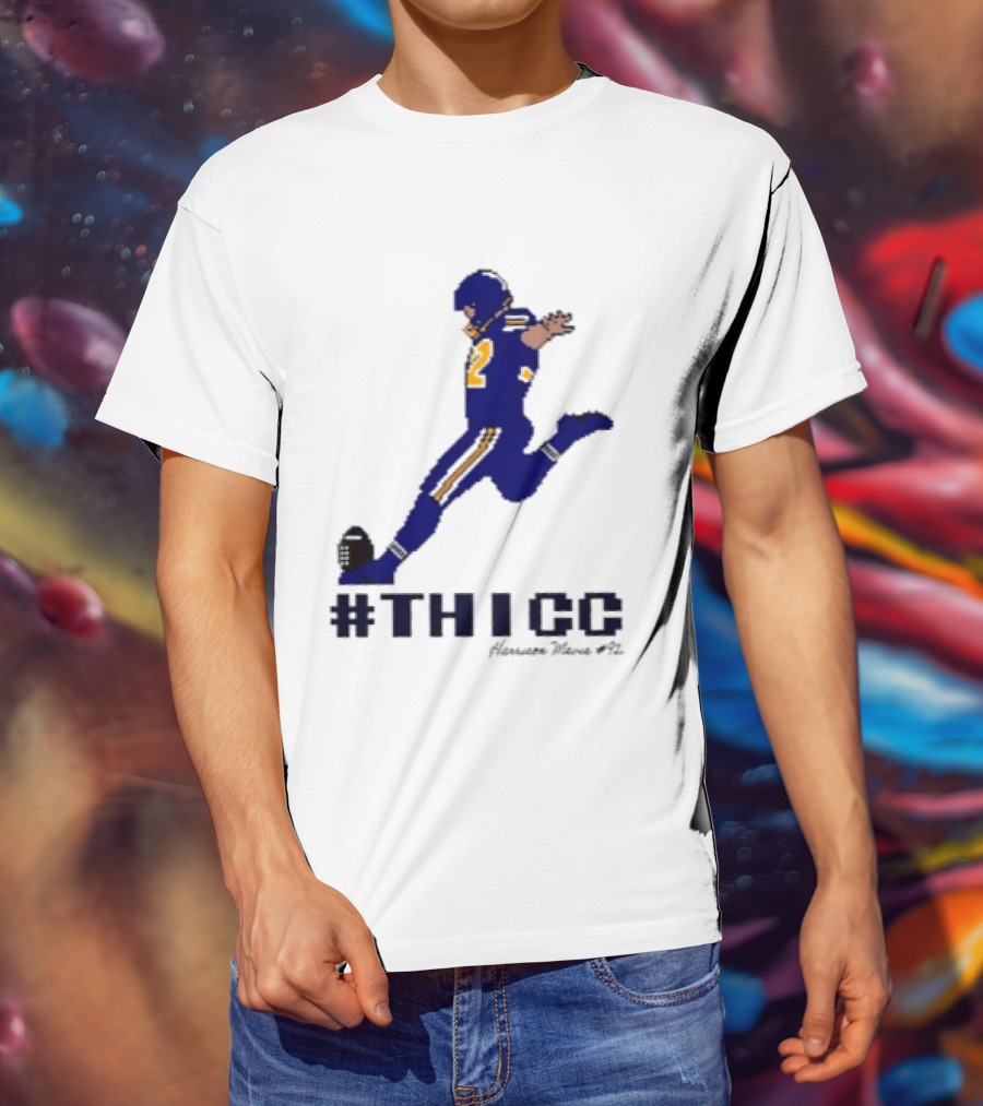 Harrison Mevis 92 Los Angeles Rams Thicc Kicker Football Pixel T-Shirt