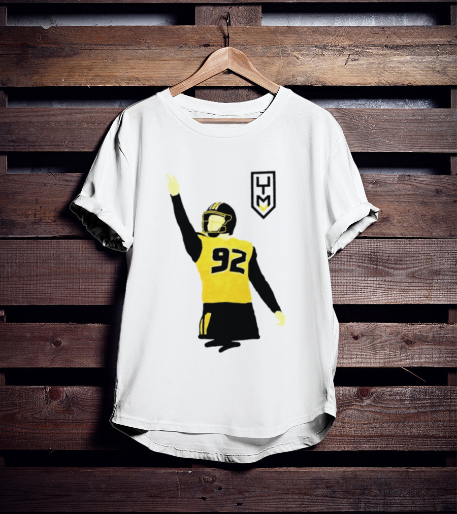 Harrison Mevis 92 Los Angeles Rams The Thiccer Kicker Football Player Quarterback Iconic Celebratory Pose T-Shirt