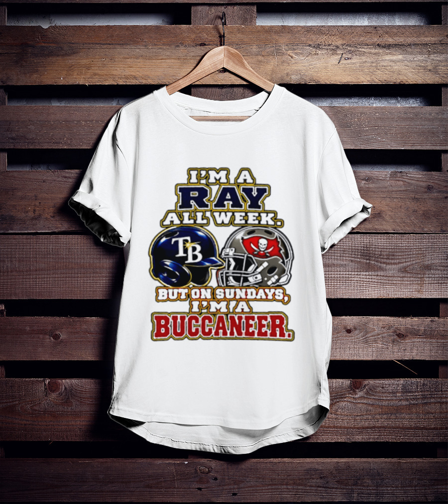 I'm A Ray All Week But On Sundays I'm A Buccaneer TB Helmet T-Shirt
