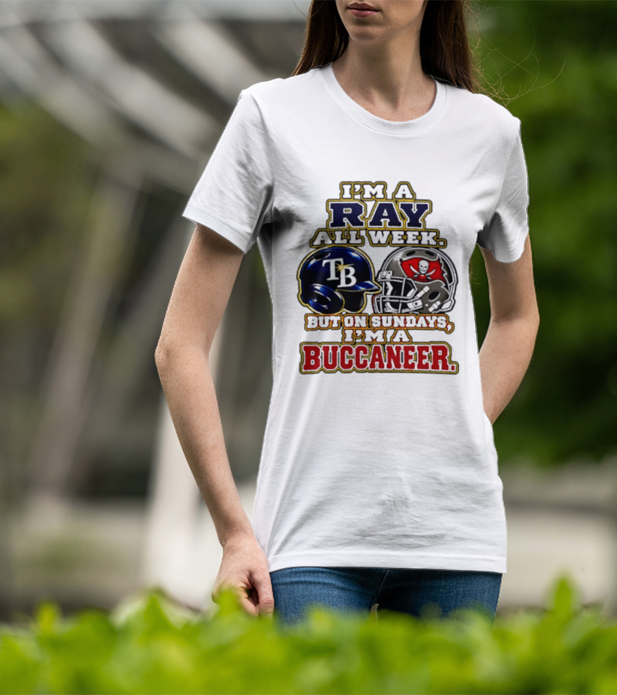 I'm A Ray All Week But On Sundays I'm A Buccaneer TB Helmet T-Shirt