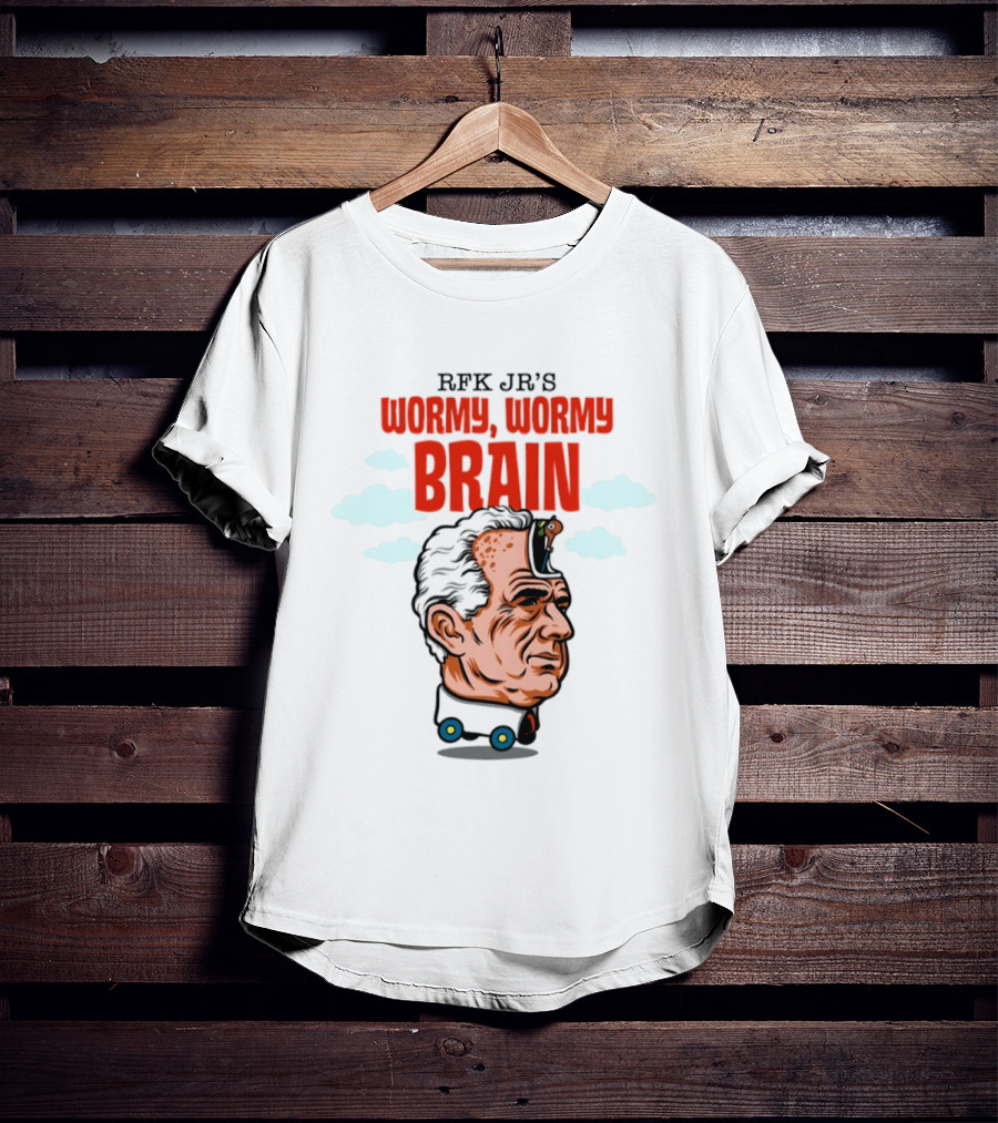 RFK Jr's Wormy Wormy Brain Robert F Kennedy Jr Clouds Cartoon T-Shirt