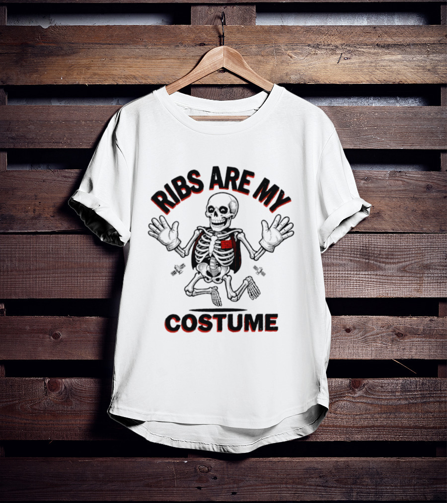 Ribs Are My Costume Skeleton Halloween T-Shirt