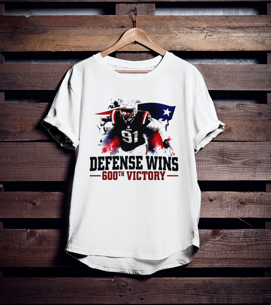 New England Patriots Defense Wins 600th Victory Star Spangled Football Triumph T-Shirt