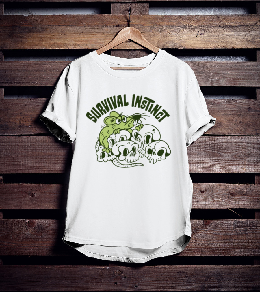 Survival Instinct Rat Skulls Gothic T-Shirt