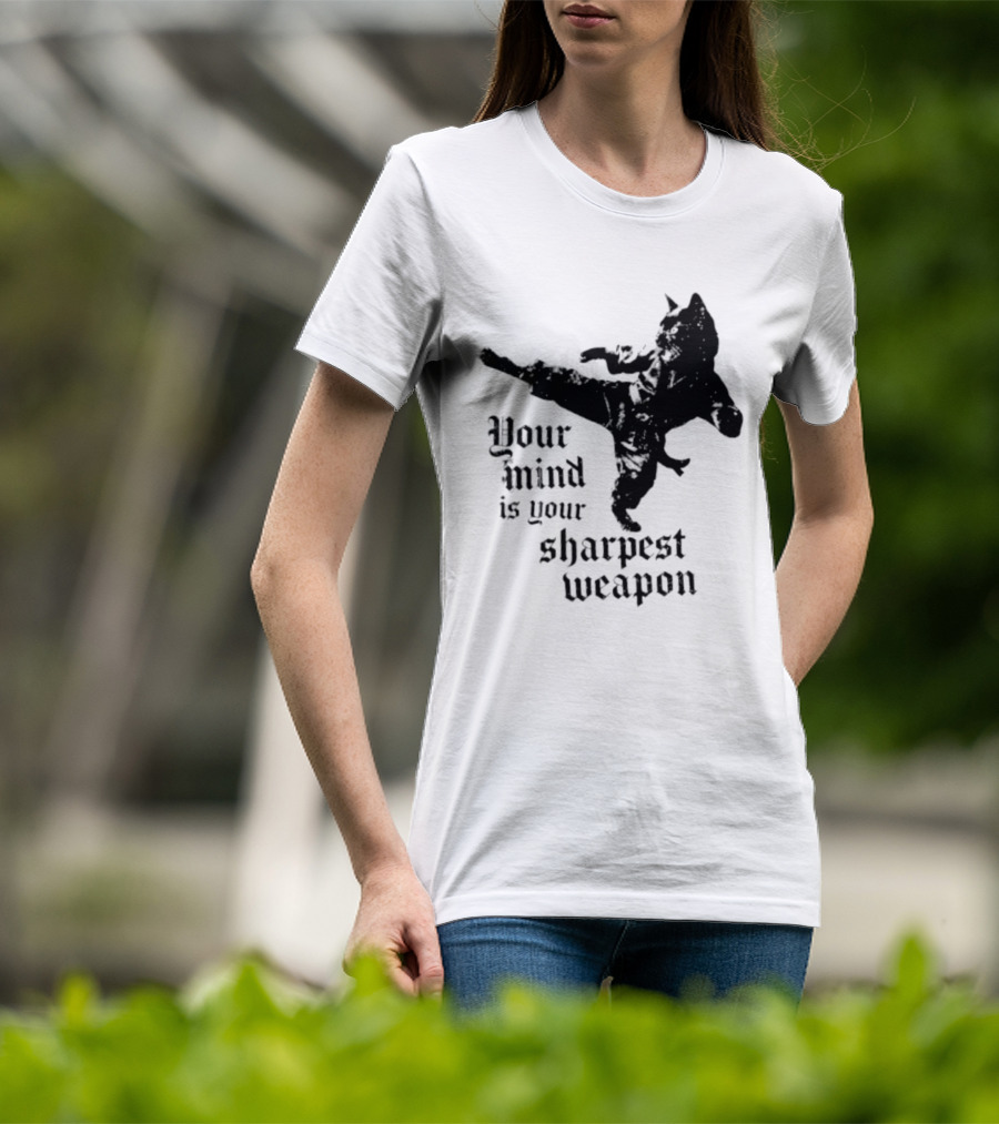 Your Mind Is Your Sharpest Weapon Karate Cat T-Shirt