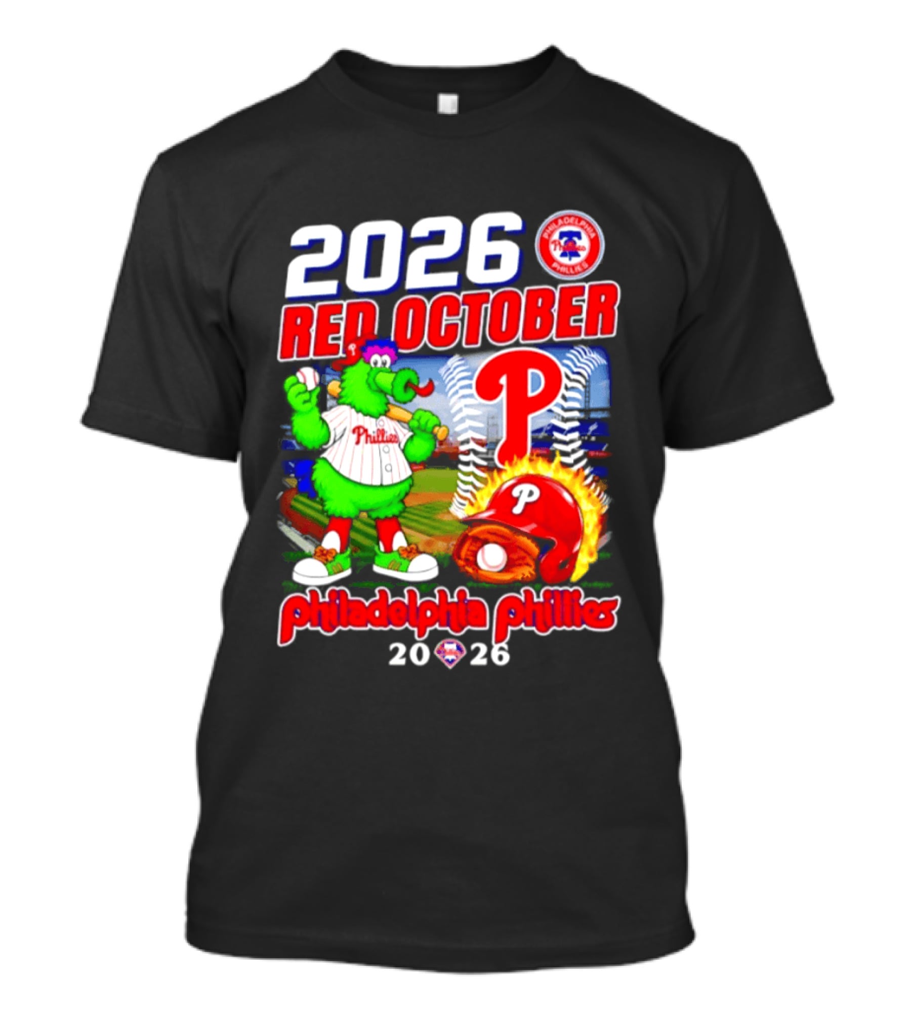 2026 Red October Philadelphia Phillies Phanatic P Phillies Baseball T-Shirt